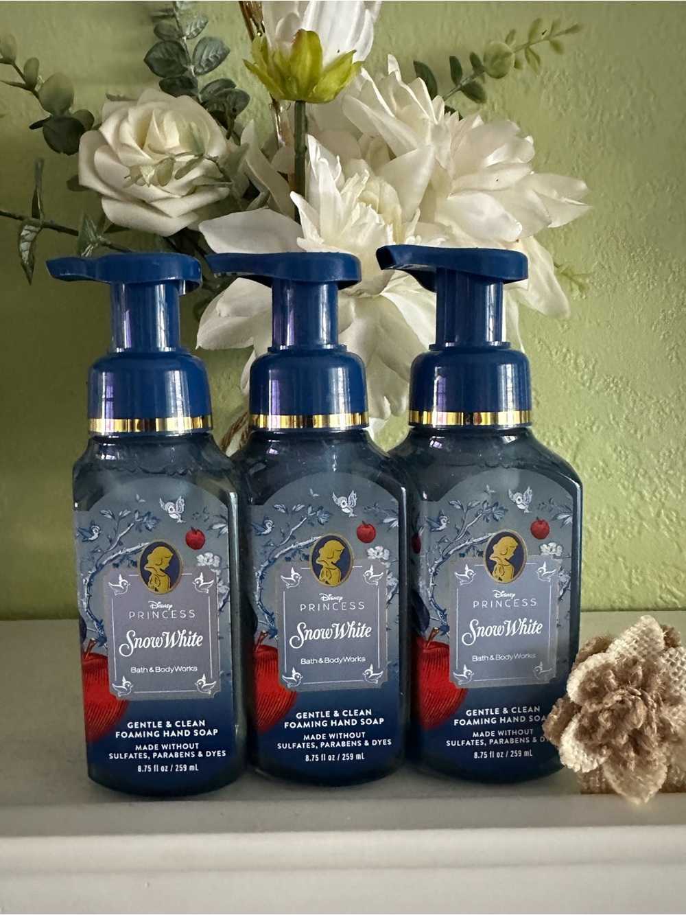 NEW DISNEY PRINCESS SNOW WHITE (3) PC HAND SOAP BUNDLE